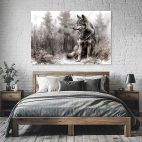 tableau loup salon