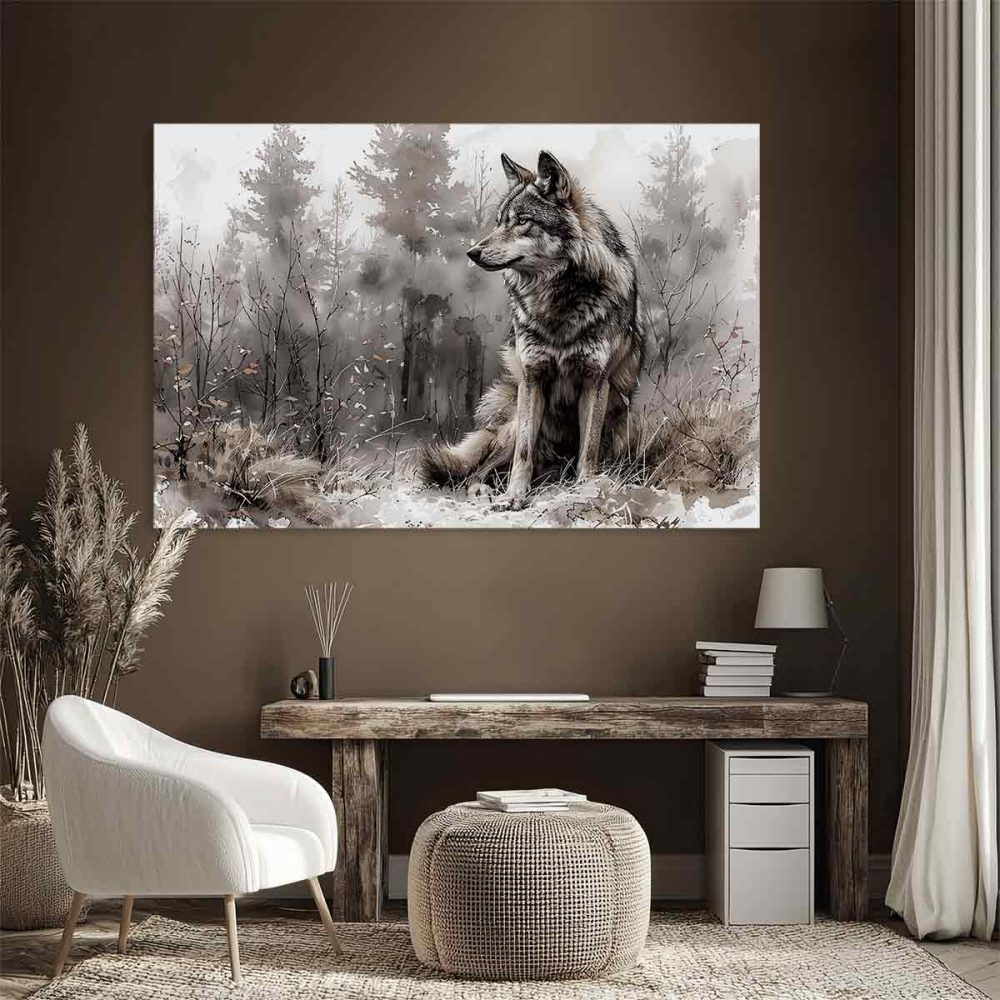 tableau-loup-salon tableau loup salon