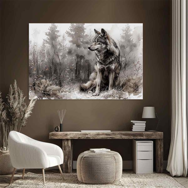 tableau loup salon