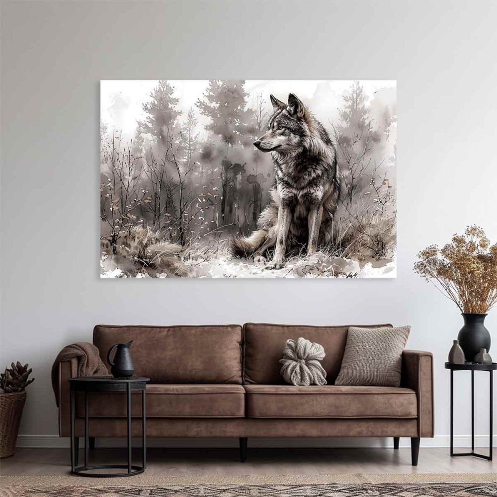 tableau-loup-salon tableau loup salon
