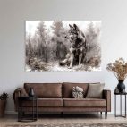 tableau loup salon