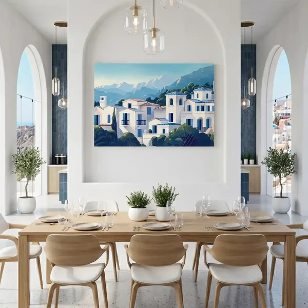 tableau restaurant grec paysage