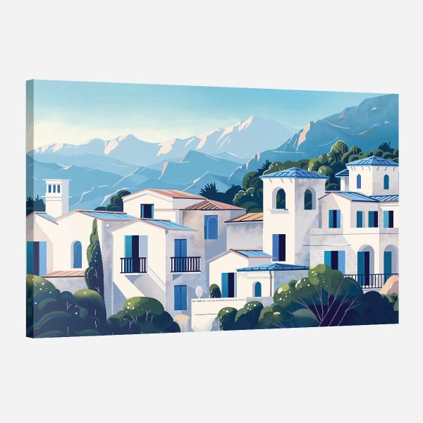 tableau restaurant grec paysage