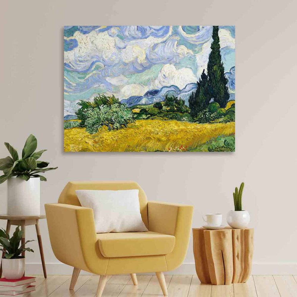 tableau-van-gogh-champ-de-blé-avec-cyprès tableau Van Gogh-champ de blé avec cyprès