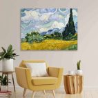 tableau Van Gogh-champ de blé avec cyprès
