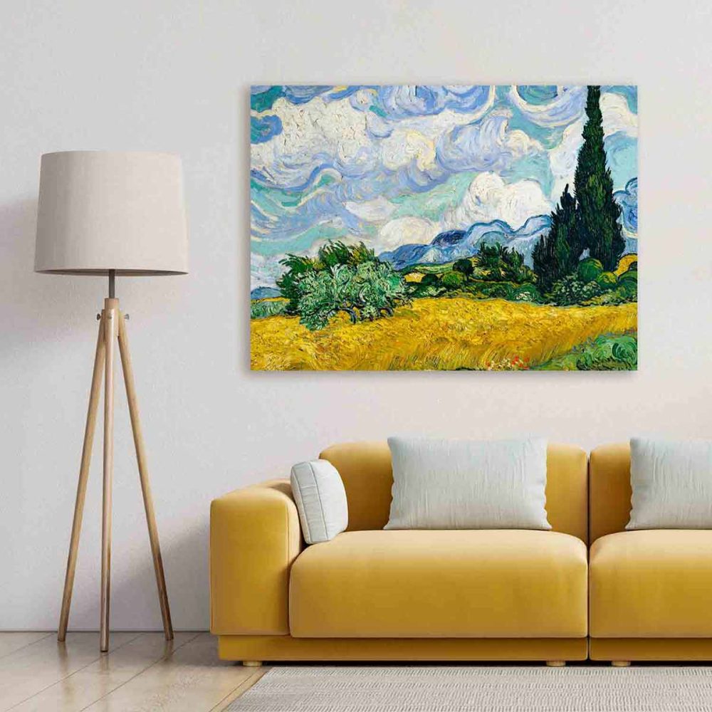 tableau-van-gogh-champ-de-blé-avec-cyprès tableau Van Gogh-champ de blé avec cyprès