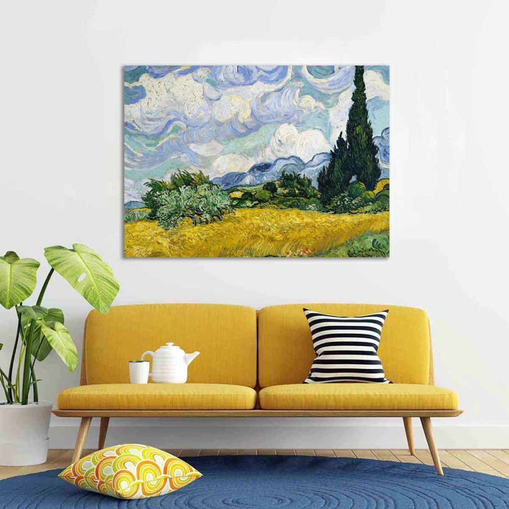 tableau-van-gogh-champ-de-blé-avec-cyprès tableau Van Gogh-champ de blé avec cyprès