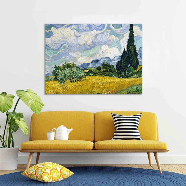 tableau Van Gogh-champ de blé avec cyprès