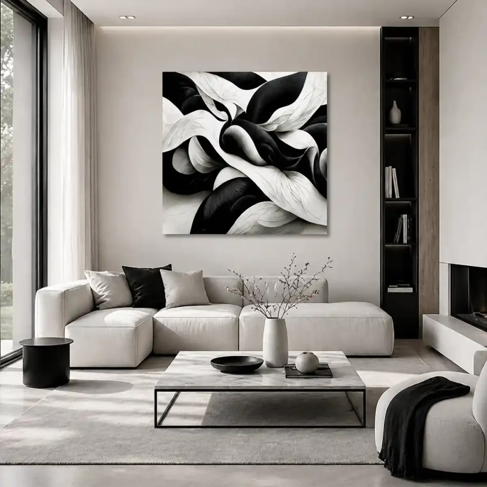 tableau abstrait noir et blanc tableau abstrait noir et blanc