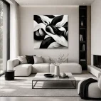 tableau abstrait noir et blanc