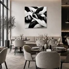 tableau abstrait noir et blanc