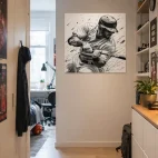 tableau baseball-noir et blanc