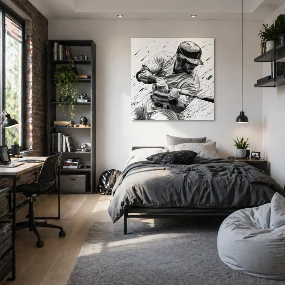 tableau baseball-noir et blanc tableau baseball-noir et blanc
