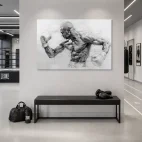 tableau boxe noir et blanc