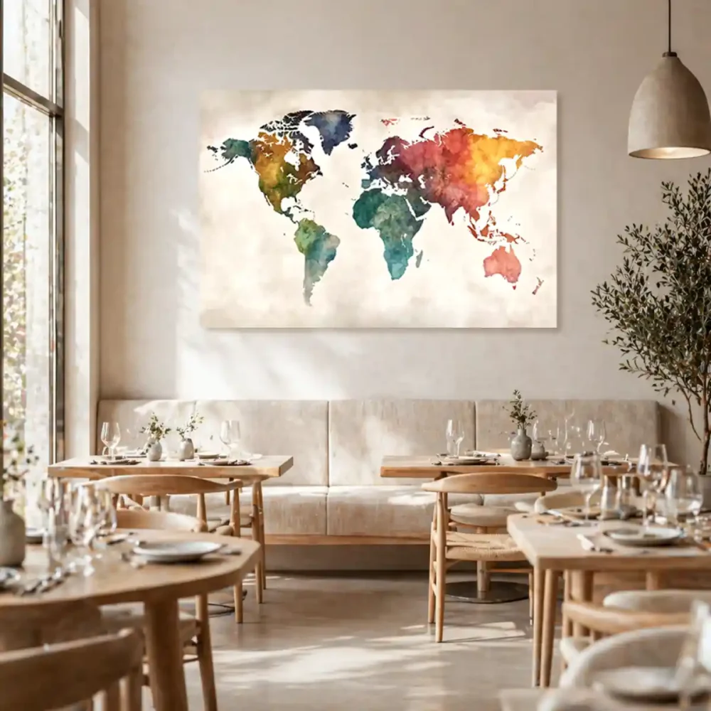 tableau carte du monde aquarelle tableau carte du monde aquarelle
