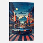 tableau manga voiture ville