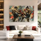 tableau muay thai peinture