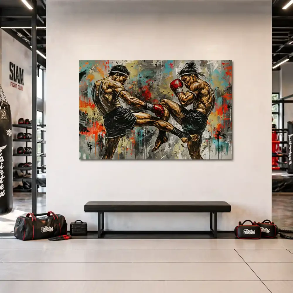 tableau muay thai peinture tableau muay thai peinture