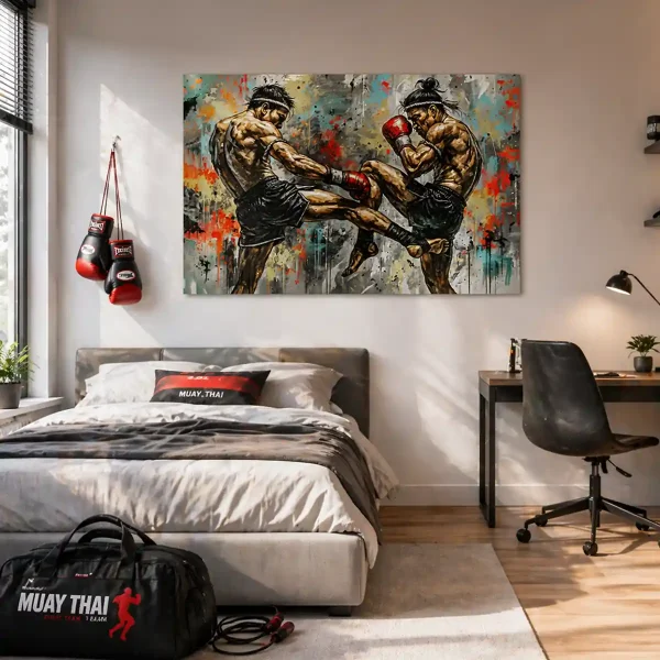 tableau muay thai peinture