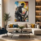 Tableau musique-jazz saxophone