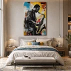 Tableau musique-jazz saxophone