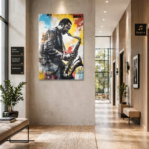 Tableau musique-jazz saxophone