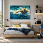 tableau natation peinture