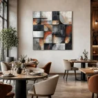 tableau style industriel abstrait