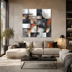 tableau style industriel abstrait