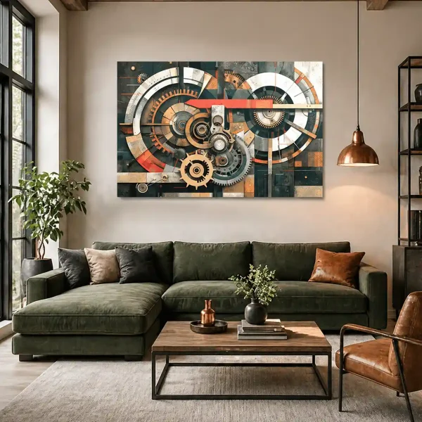 tableau style industriel engrenage