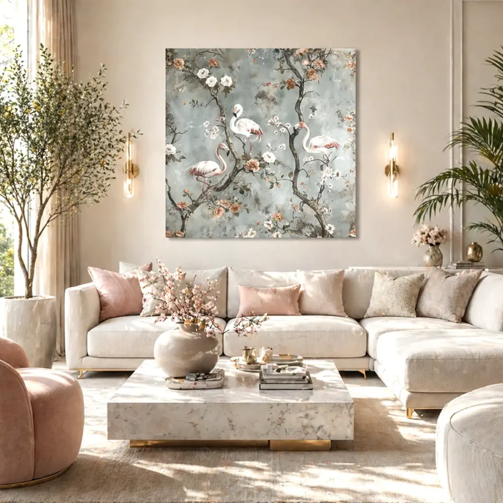 tableau tropical flamant rose tableau tropical flamant rose