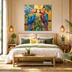 tableau tropical perroquet