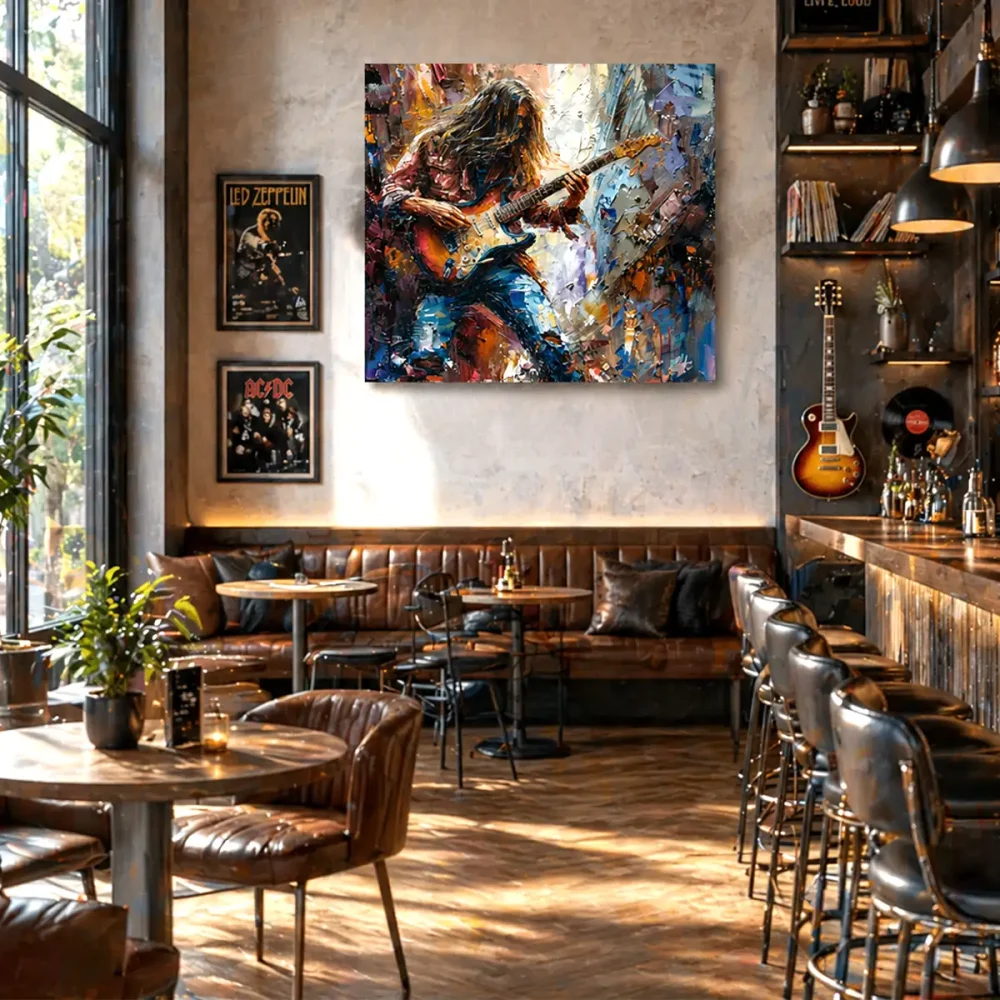 tableau-mural-rockeur tableau mural rockeur