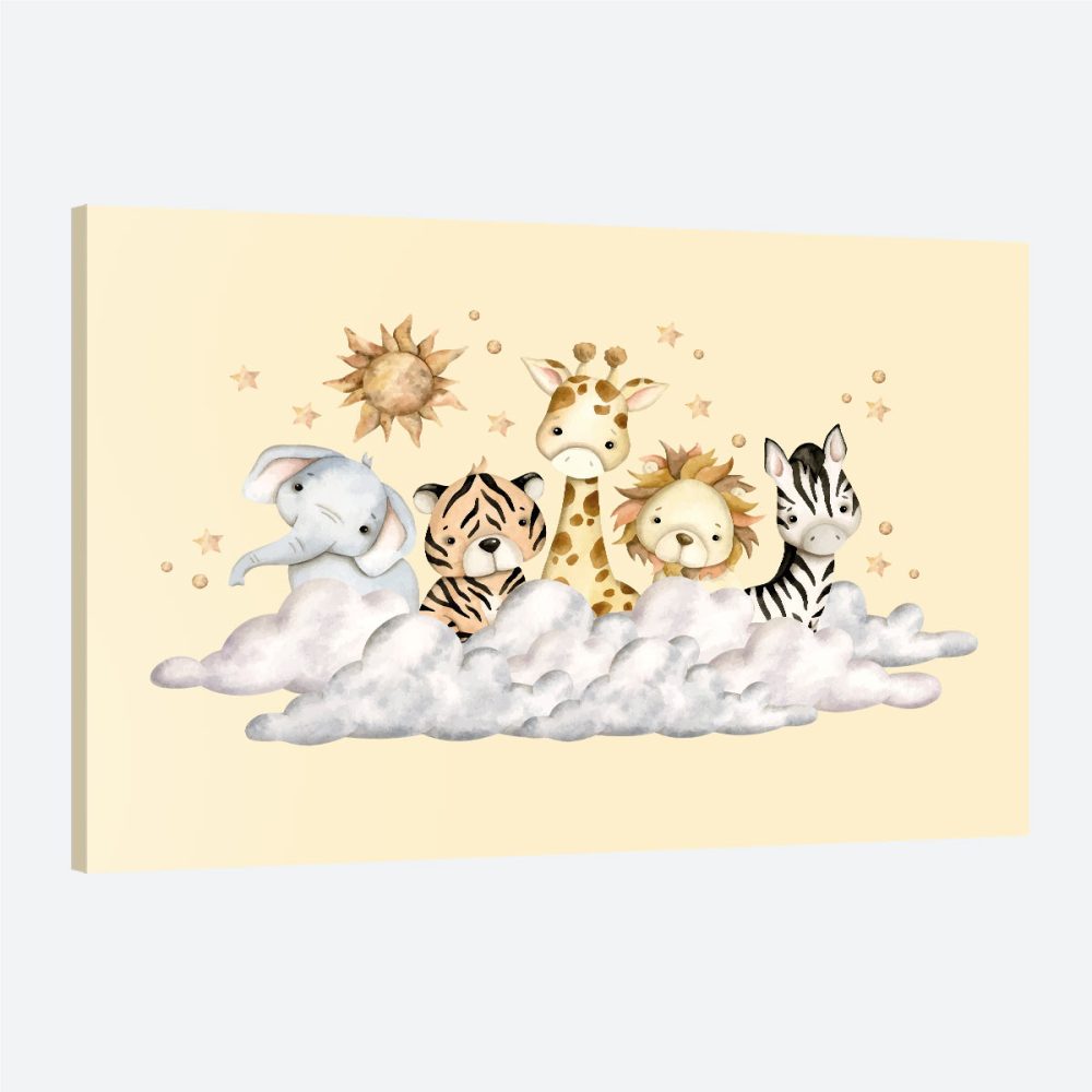 cadre-chambre-bebe-animaux-ciel Cadre chambre bébé animaux ciel