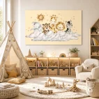 Décoration murale bébé animaux ciel