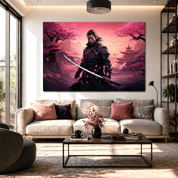 Décoration murale manga samouraï
