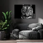 Décoration murale tigre noir et blanc