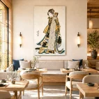 Tableau mural Hokusai femme japonaise