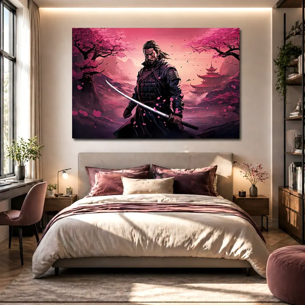 tableau-mural-manga-samourai Tableau mural manga samouraï