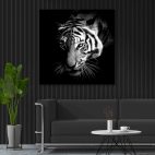 toile tigre noir et blanc